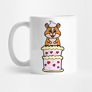 Funny hamster jumping out of a cake Mug